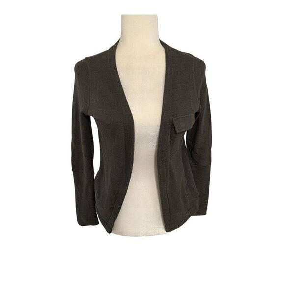 chaser womens solid charcoal gray long sleeve sweater jacket small - Picture 1 of 3